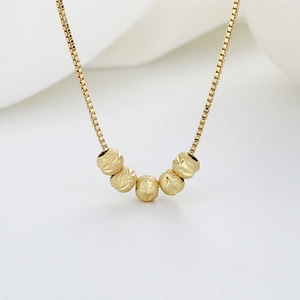 Minimalist Copper Necklace Transfer Beads Matte Frosted Box Chain Clavicle Chain Elegant Jewelry For Women