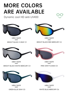 Variations de couleurs de lunettes de soleil sportives avec protection UV400 et HD