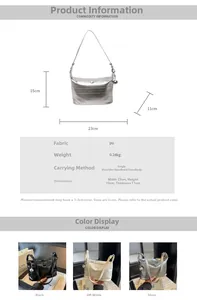 Detailed size specifications for trendy PU leather crossbody bag with metal pendant