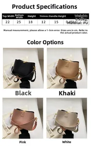 Detailed view of luxury lychee texture bucket bag with metal lock and four color options