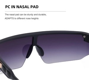 Détail des plaquettes de nez en PC sur lunettes de soleil sport sans monture