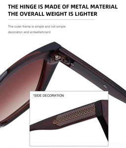Detail of premium tortoise sunglasses featuring durable metal hinges and striped temples