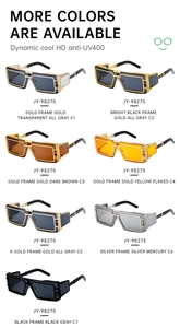Collection of seven square frame sunglasses featuring HD clarity and UV400 lens protection