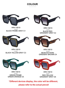 Plusieurs options de couleurs pour lunettes de soleil carrées oversize pour femmes, HRH-18019