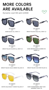 Détail des lunettes de soleil ZS-98323 avec 8 coloris différents et protection UV400