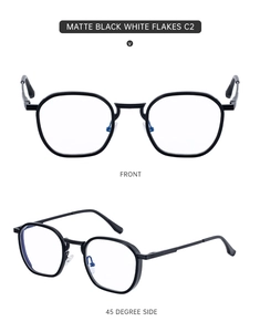 Vues de face et de côté à 45 degrés des lunettes de soleil carrées noir mat