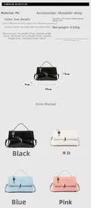 Detailed dimension guide for the vintage oil leather crossbody bag with size annotations