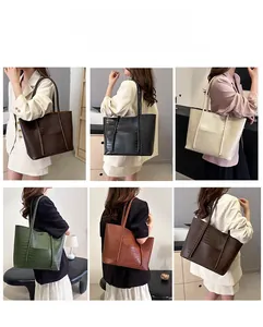 Collage of six chic crocodile pattern tote bags shown in various colors and on-model views