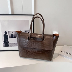 Krokodilmuster PU Leder Tote Bag Große Kapazität Handtasche Business Pendeln Einfach Lässig Für Frauen