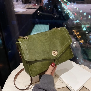 Vintage Women Crossbody Bag PU Leather Flap Small Square Bag With Gold Metal Twist Lock Retro Fashion Shoulder Bag