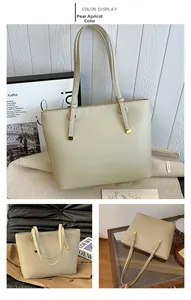 Détails du sac cabas couleur poire avec texture grainée et boucles métalliques dorées