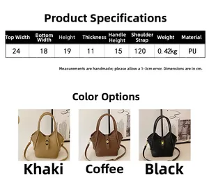 Tableau des tailles et couleurs pour sac seau tressé en cuir PU avec bandoulière amovible
