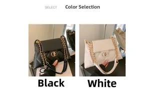 Detailed comparison of black and white quilted chain bags with gold metal clasps