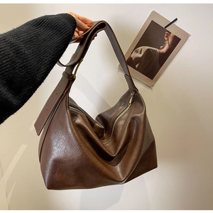 Dames PU Leer Crossbody Tas Grote Capaciteit Hobo Schoudertas Minimalistisch Effen Kleur Woon-werkverkeer Tote Handtas Gouden Gesp