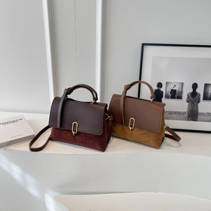 Minimalist frosted leather crossbody tote bags for women in vintage brown and burgundy tones