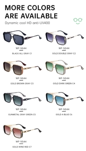 Collection de lunettes de soleil punk à monture carrée en diverses couleurs avec UV400