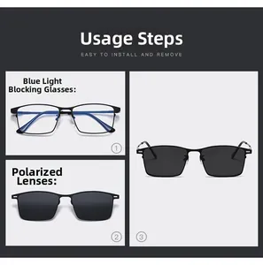 Détail de lunettes de soleil à clip magnétique montrant la fixation de lentilles polarisées
