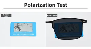 Test de lunettes de soleil polarisées montrant une scène de pêche via les verres