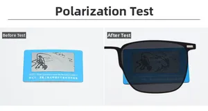 Polarization test card showing visual contrast effect before and after using polarized lenses