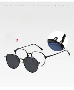 Détail des lunettes de soleil magnétiques avec structure aimantée sur monture métal