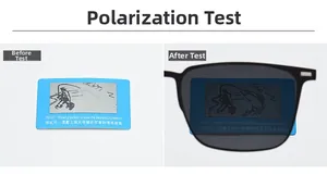 Detailed polarized lens test card showing improved visual clarity and glare reduction