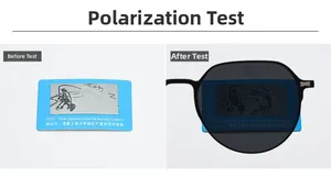 Test de polarisation montrant un motif de poisson à travers des verres magnétiques