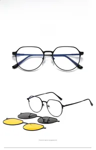 Détail du kit de lunettes de soleil magnétiques avec verres polarisés noirs et jaunes