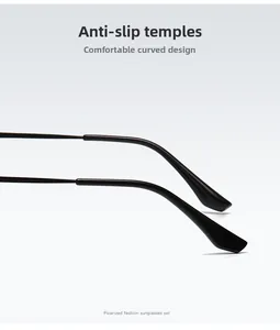Detail of ergonomic curved non-slip temples for comfortable polarized sunglasses