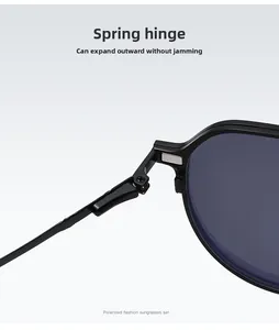 Détail de la charnière à ressort sur les lunettes de soleil magnétiques pour le confort