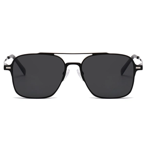 Square magnetic polarized sunglasses with double-bridge frame and anti-glare lenses