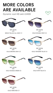 Detailed color options of punk metal square sunglasses with HD anti-UV400 lenses