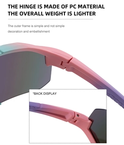 Details zum Scharnier aus PC-Material und mattem Verlaufsrahmen der Sportsonnenbrille