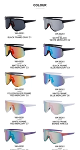 Übersicht der Sportsonnenbrille WK-68261 mit 10 verschiedenen Farboptionen und Rahmen
