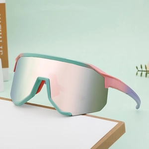Sport-Sonnenbrille mit Verlaufsrahmen und verspiegelten Gläsern für Outdoor-Aktivitäten