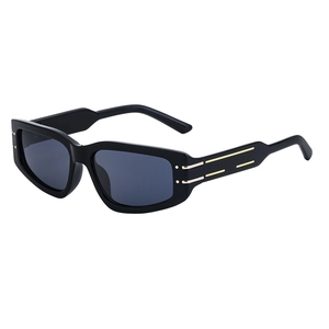 Retro Rectangle Sunglasses For Men Women UV400 Protection Fashion Outdoor Cycling Eyewear Metal Trim Square Frame Sun Glasses