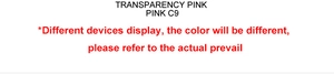 Detail showing Transparency Pink C9 color option for square frame sunglasses