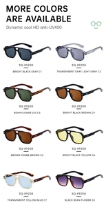 Multiple colors of square frame sunglasses with HD anti-UV400 protection lenses