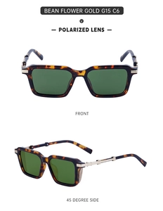 Macro view of polarized sunglasses with tortoiseshell frames and metal temple details