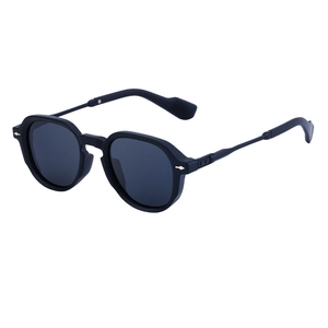 Polarized sunglasses with matte black frames and silver arrow rivets for outdoor sun protection
