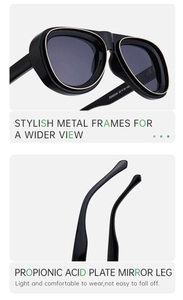 Détail des lunettes pilote avec branches en plaque d'acide propionique ZS98206
