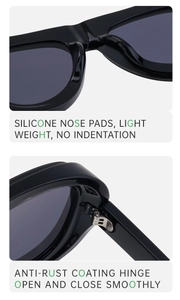 Détails des plaquettes de nez en silicone et charnières antirouille de lunettes pilote