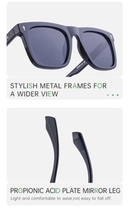 Detail of metal frame sunglasses with propionic acid legs and anti-slip texture