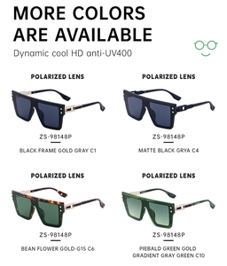 Polarized sunglasses in four color variants with UV400 protection and rivet detail