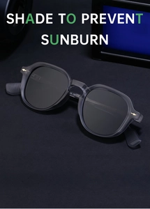 Detailed macro view of gray translucent square frames with gold diamond rivets