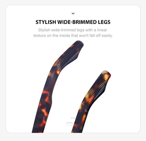 Detail of tortoiseshell patterned temples with non-slip internal linear texture for glasses