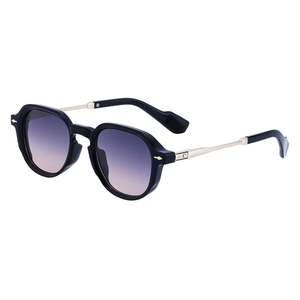 Vintage oversized square sunglasses with gradient lenses and gold metal temples