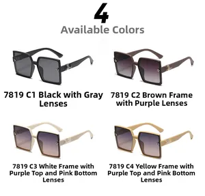 Four color options for square TAC polarized sunglasses showing frames and tinted lenses