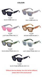 Lunettes de soleil carrées tendance en sept couleurs avec détails en métal doré H