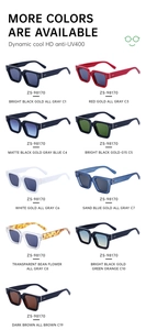 Pantalla de matriz con nueve variantes de gafas de sol cuadradas vintage con protección UV400