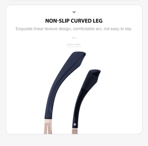 Detail of non-slip curved temples with linear texture on polarized sunglasses